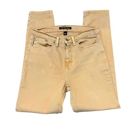 Calvin Klein High Tan Khaki Rise Slim Fit Pants Jeans Tan Size: 28 - Picture 6 of 7